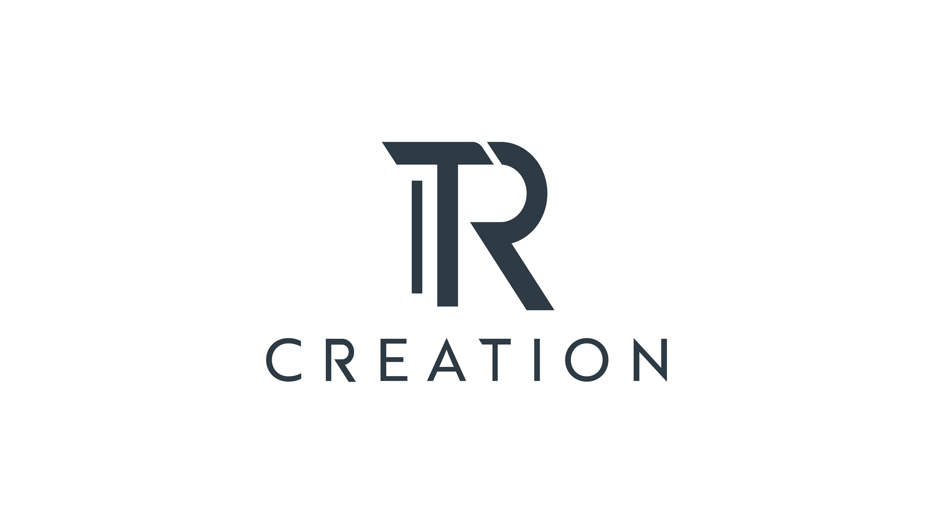 Logo TR Création Bleu sur fond blanc