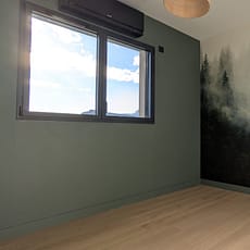 Realisation dune chambre avec papier peint panoramique